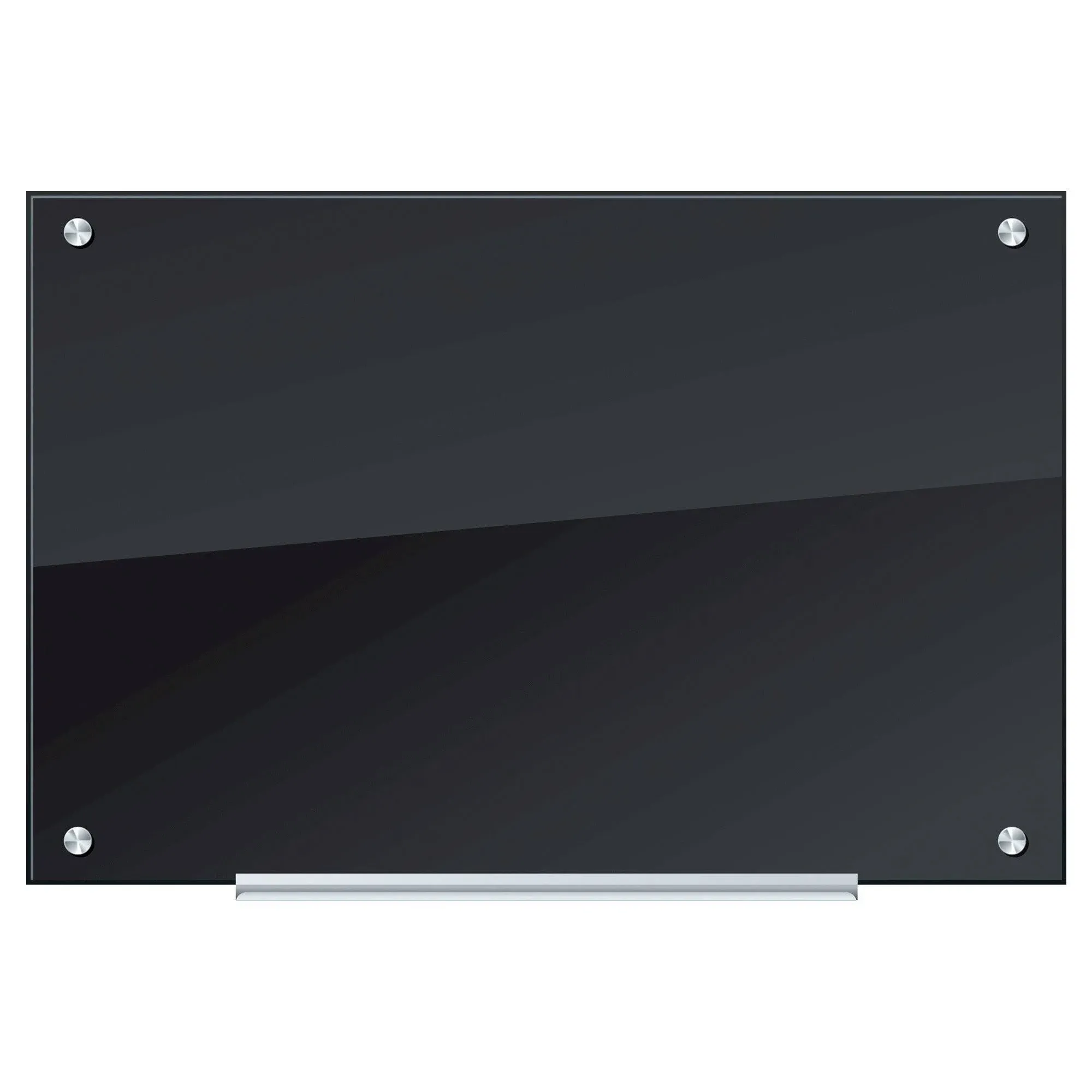 Ubrands Glass Dry Erase Board 47 x 35 Inches Black Surface Frameless