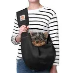 TOMKAS Dog Sling Carrier for Small Dogs pet slings with extra pocket storage sling with storage pocket