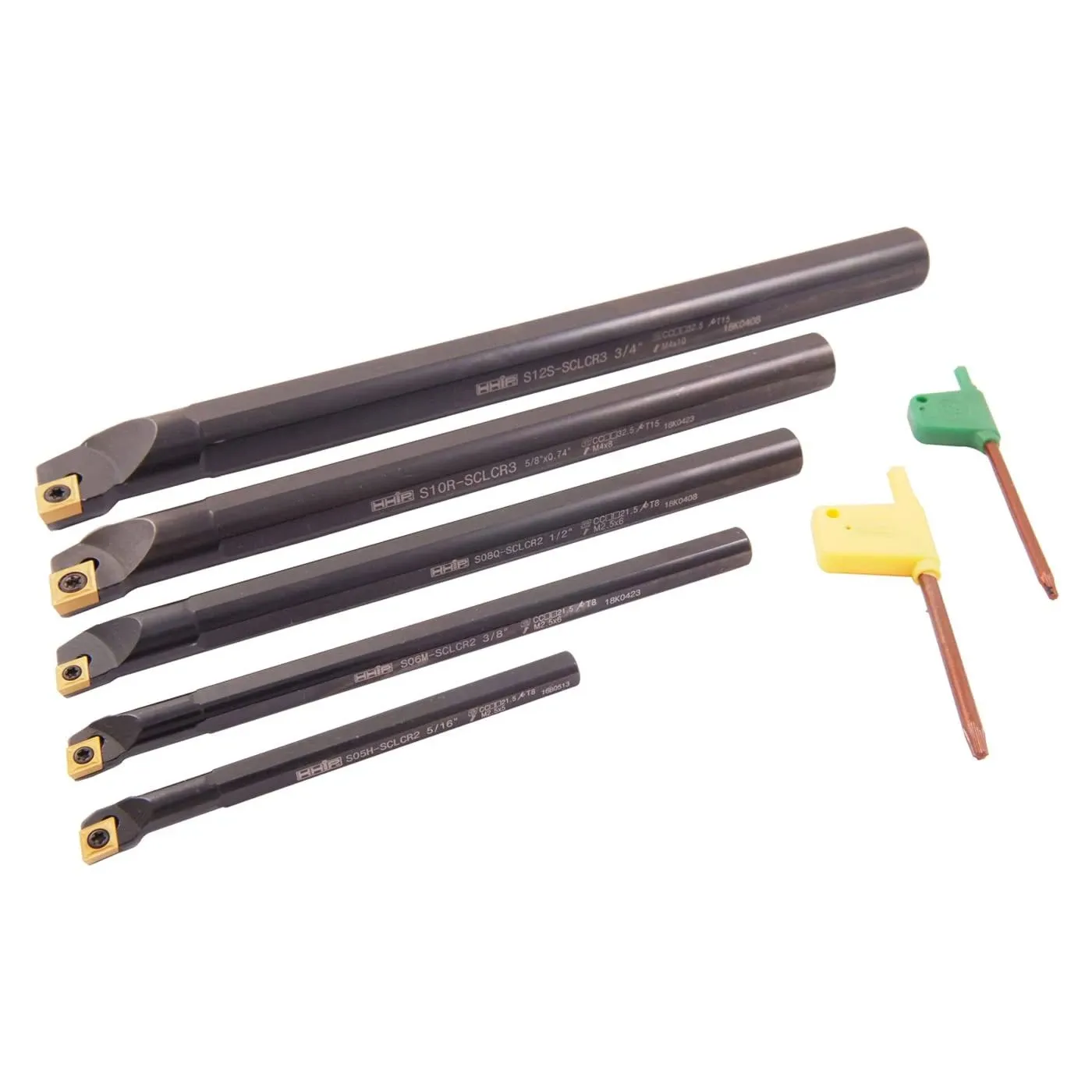 Hhip 1001-0023 5 Piece SCLCR Indexable Boring Bar Set, 5/16-3/8-1/2-5/8 & 3/4 in