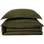 Brooklyn Loom Flax Linen Duvet Set, Full/Queen, Olive Green