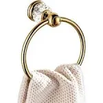 WINCASE Crystal Towel Ring, Gold Holders for Bathrooms, Round Hand 