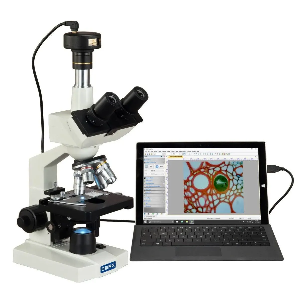 OMAX 40X-2500X LED Trinocular Lab Compound Microscope + 4 Camera Options