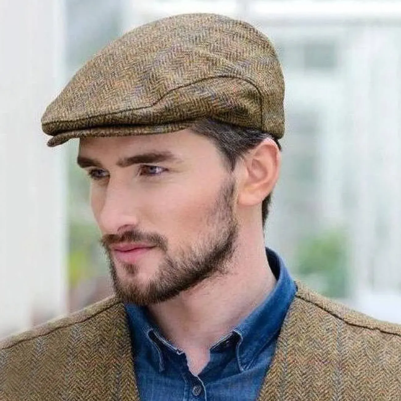 Mucros Weavers Irish Trinity Flat Cap for Men Newsboy Hat