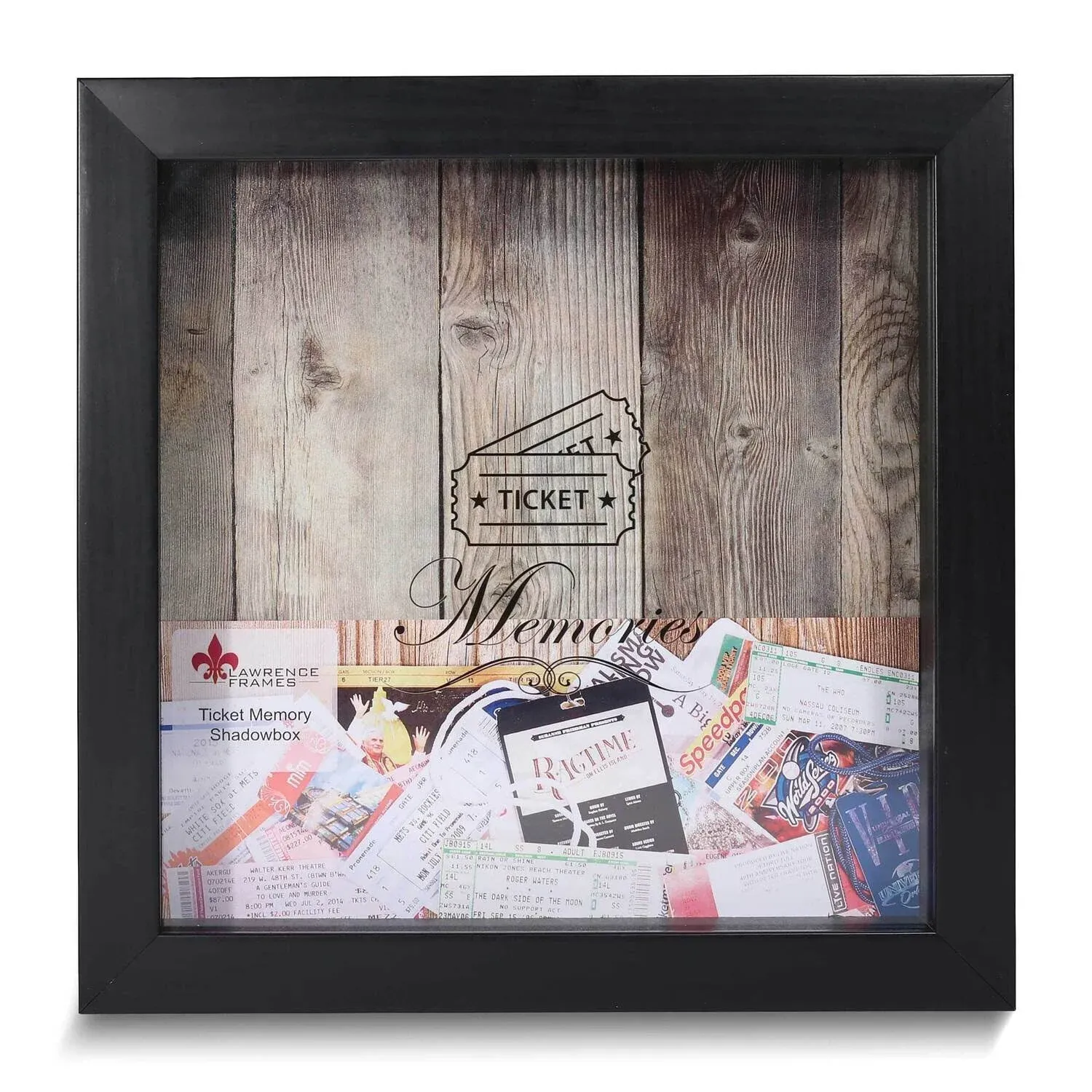 Black 10x10 Shadow Box Ticket Holder