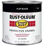 Rustoleum .50 Pint Flat Black Protective Enamel Oil Base Paint 7776 730