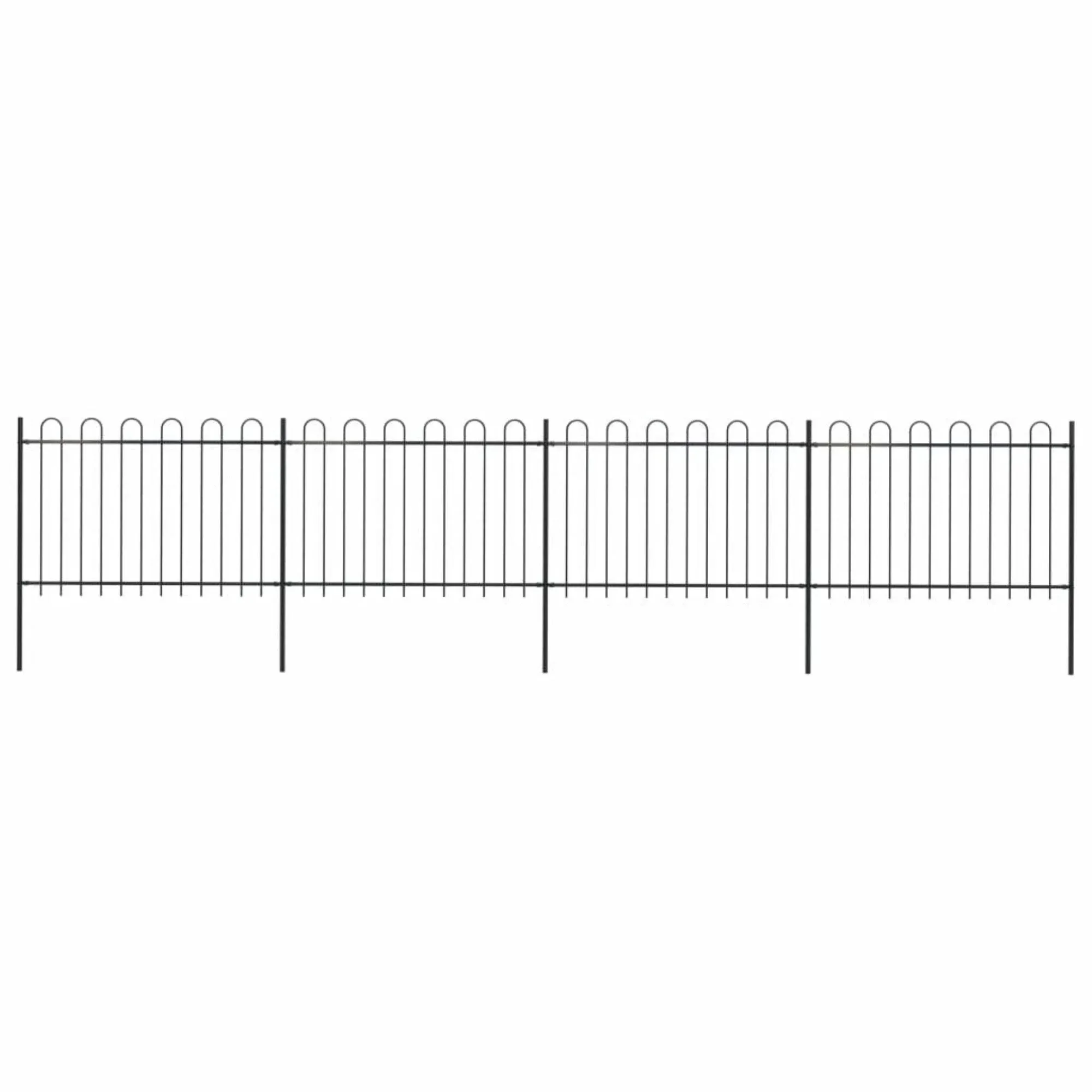 vidaXL Garden Fence with Spear Top Steel