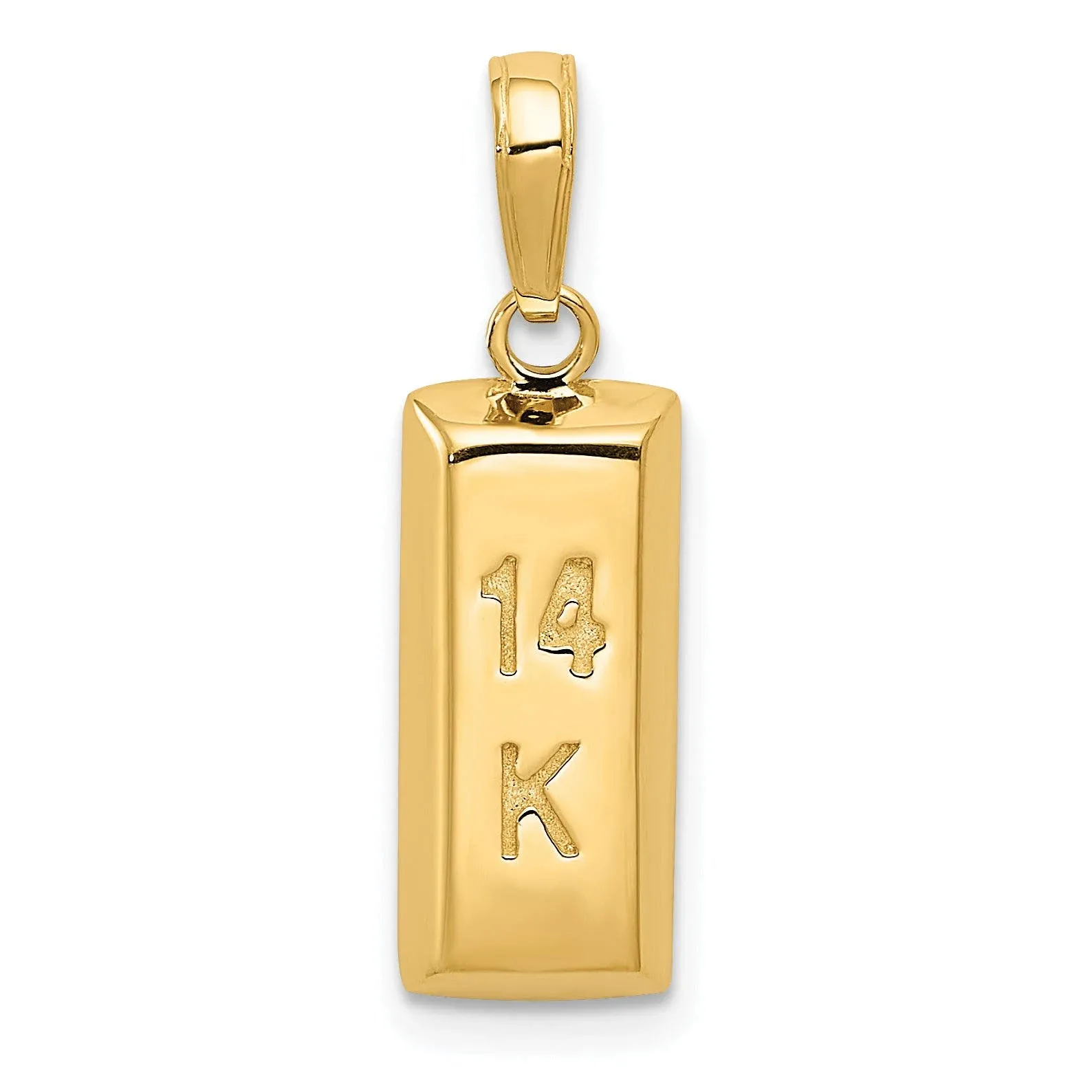 14K 3-D, 14K Yellow Gold Bar Pendant