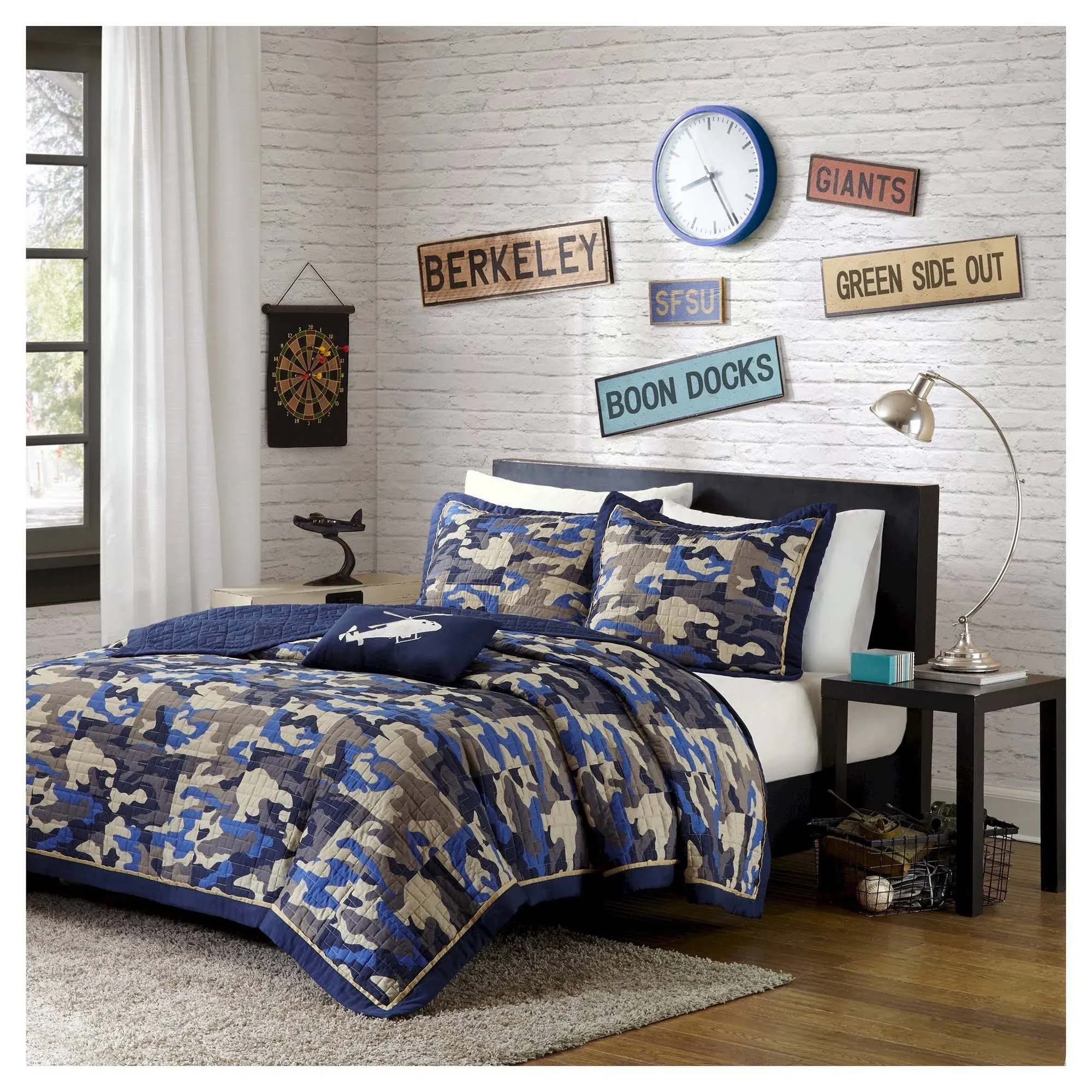 Josh Twin/Twin XL Reversible Coverlet Set Blue