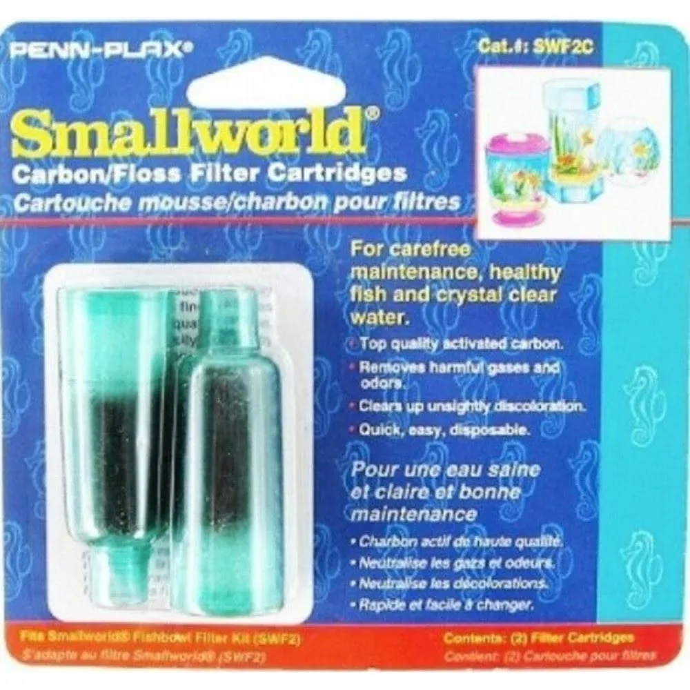 Penn Plax Smallworld Carbon-floss Filter Cartridges - 2 Pack