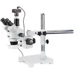 AmScope Trinocular LED Boom Stand Stereo Zoom Microscope