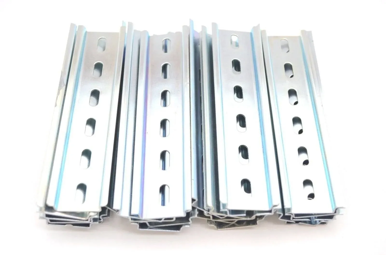 30 Pieces DIN Rail Slotted Steel Zinc Plated RoHS 6" Long 35mm Wide 7.5mm High 15ft Total