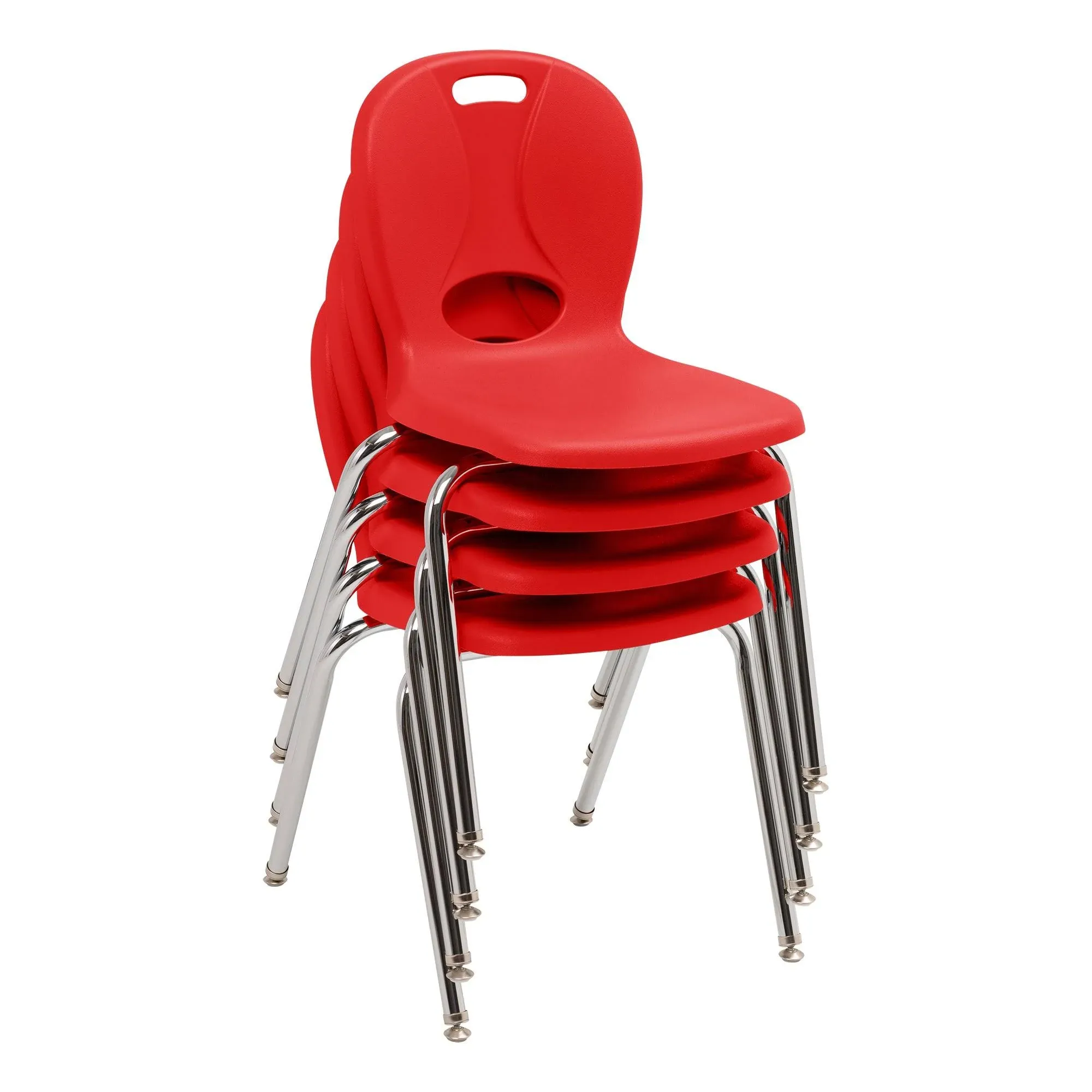 Learniture Structure Series School Chair, Size: 16 Seat Height, Red