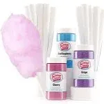 Cotton Candy Express 3-Flavor Cotton Candy Floss Sugar with 50 Cones