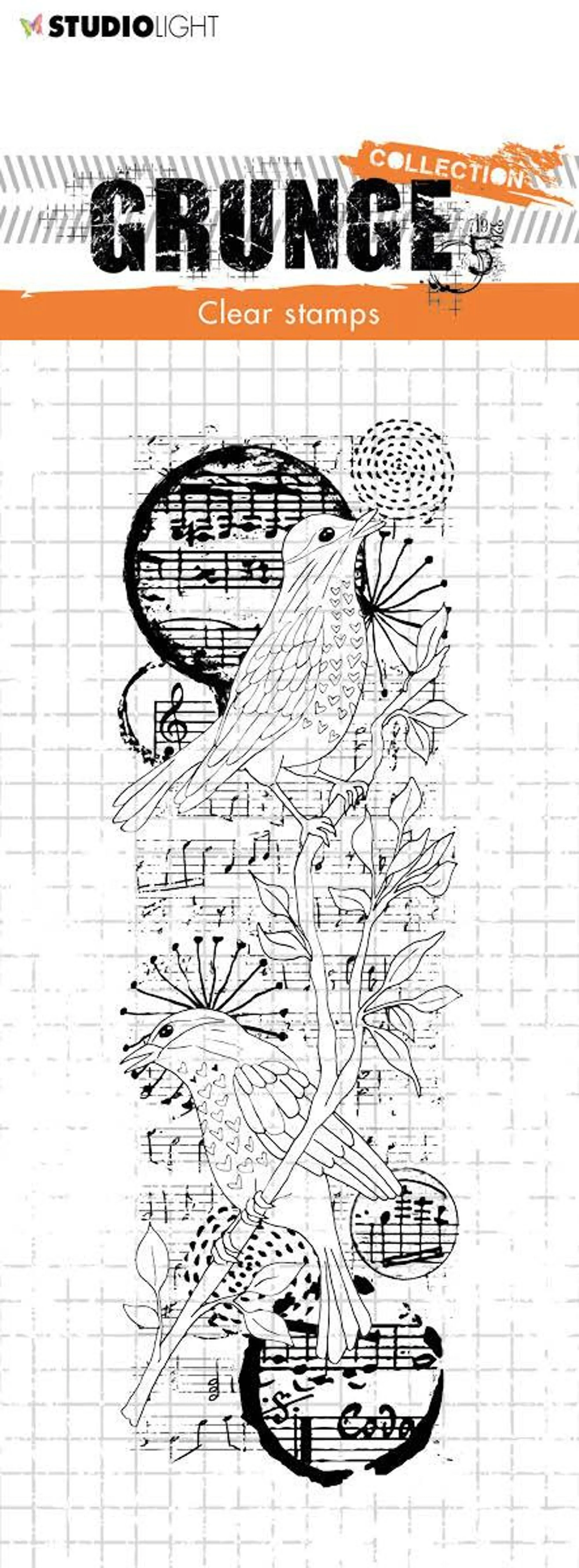 Sl Clear Stamp Birds Grunge Collection 148X52,2Mm Nr.37