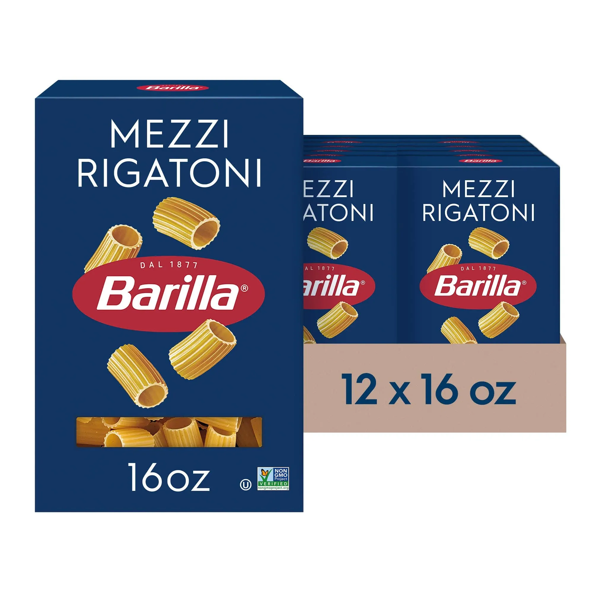 Barilla Semolina Wheat &amp; Durum Wheat Flour Rigatoni Pasta (16 Ounces, Pack Of 2)