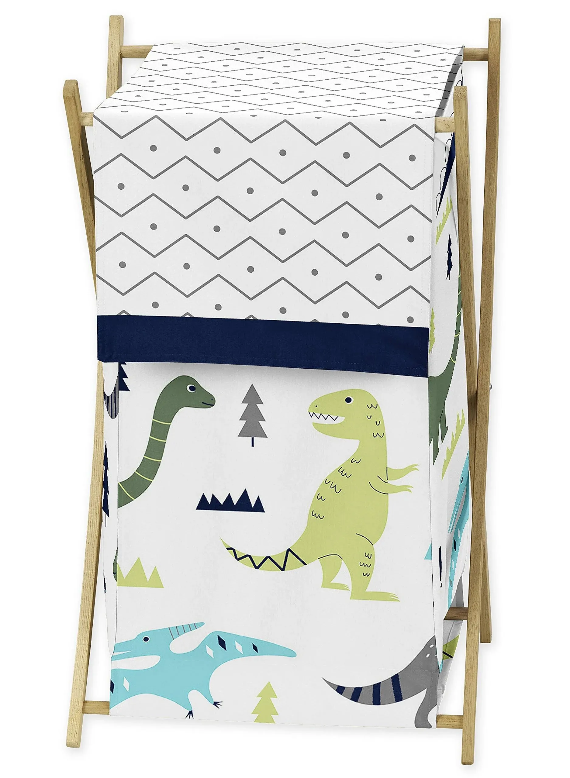 Sweet Jojo Designs Blue and Green Mod Dinosaur Collection Laundry Hamper - Multi