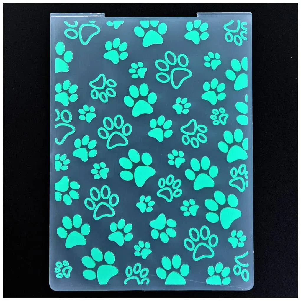 Pet Footprint Paw Background Plastic Embossing Folders for Card Making Scrapbooking and Other Paper Crafts 2101024