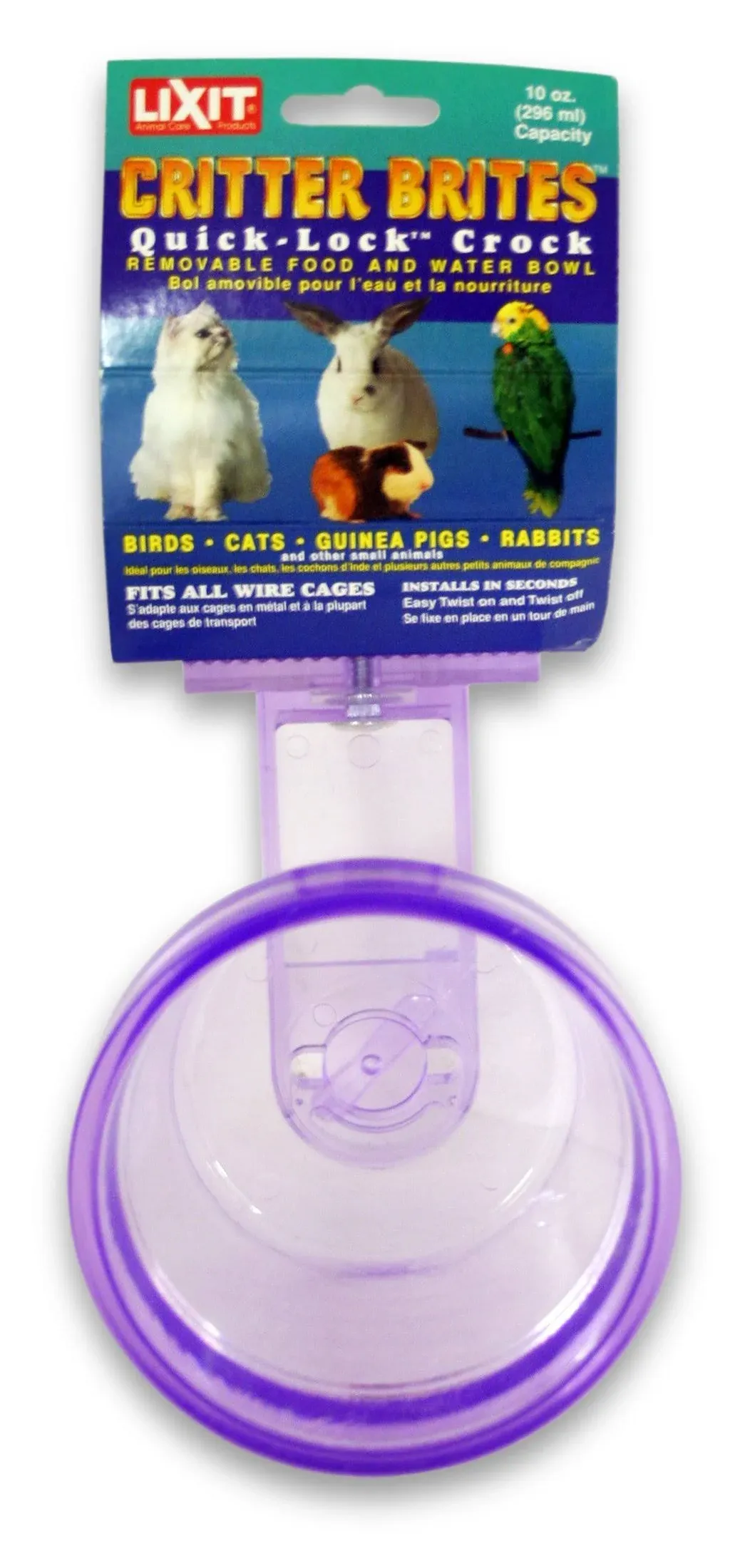 Lixit Quick Lock Critter Brite Crock for Small Animals Assorted, 1 Eac