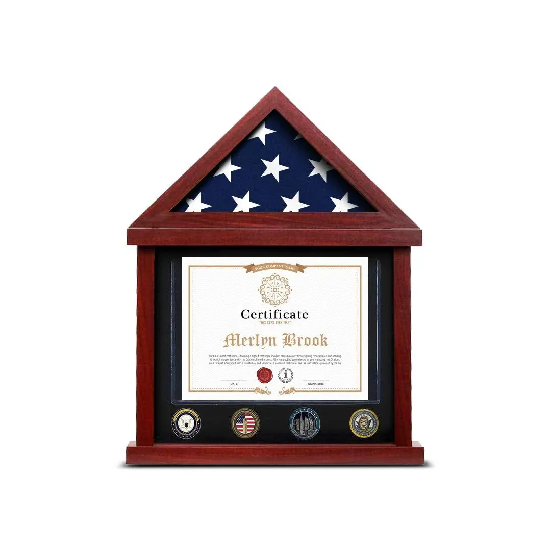 Flag Case Flag Display Case Military Shadow Box Flag And Certificate Display Cas