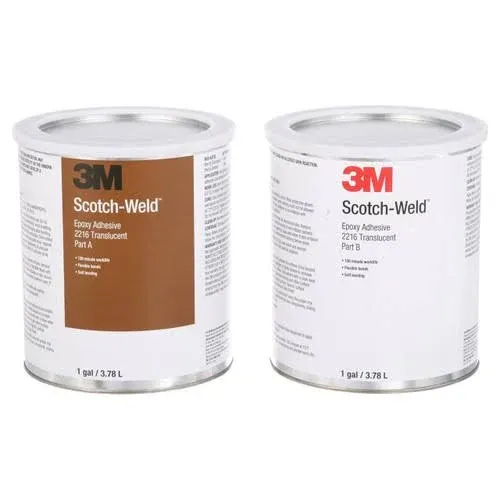 3M Scotch-Weld Epoxy Adhesive 2216, Gray, Heat-Resistant, Versatile, Part B/A, Kit, 128 fl oz (3.78 L)