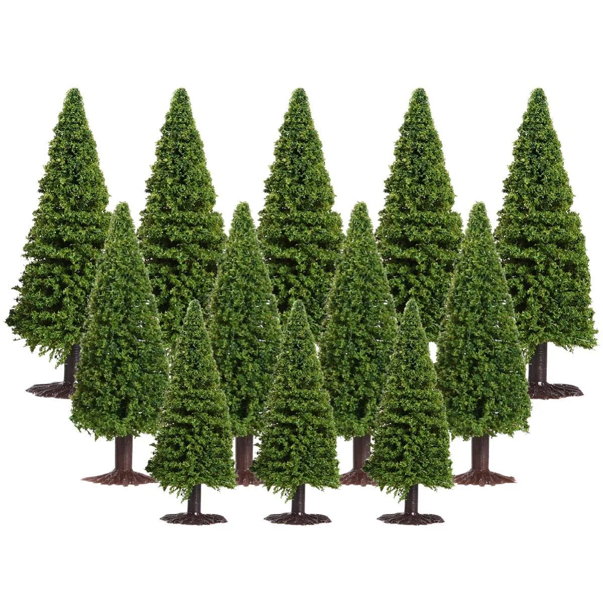 Winomo 15pcs Green Scenery Landscape Model Cedar Trees