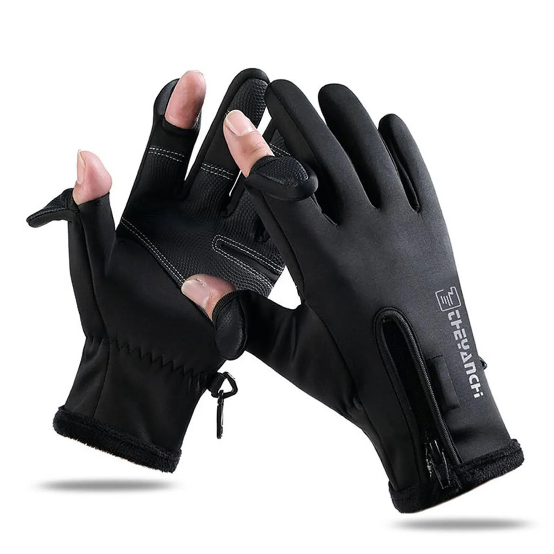 Winter gloves to keep warm, running, hiking, fishing, X-Large, Black 