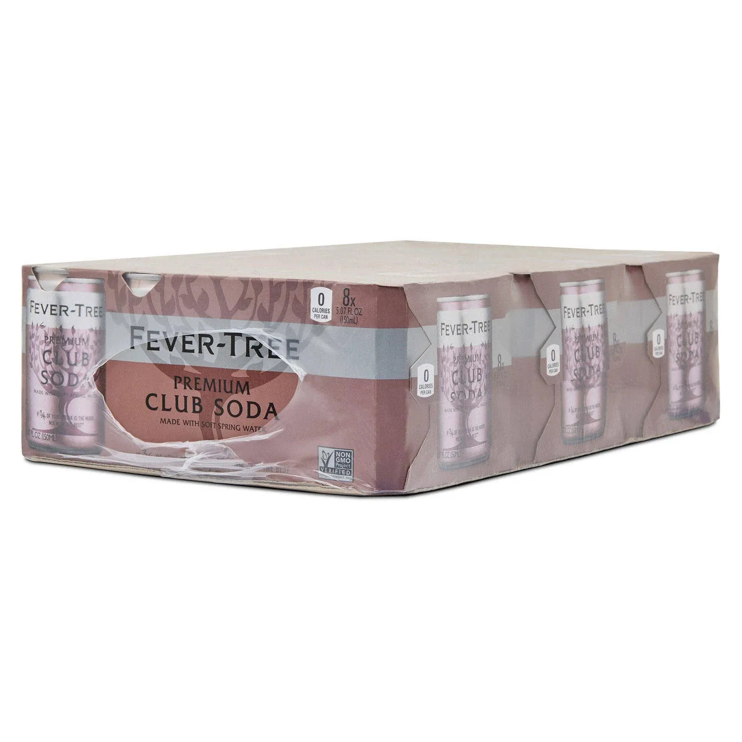 Fever Tree Club Soda Club Soda - Premium Quality Mixer - Refreshing Beverage for Cocktails & Mocktails. Naturally Sourced Ingredients, No Artificial Sweeteners or Colors - 150 ML Cans - Pack of 8