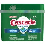 Cascade® Complete ActionPacs™ Dishwasher Detergent Pods, Fresh Scent, Box Of 43