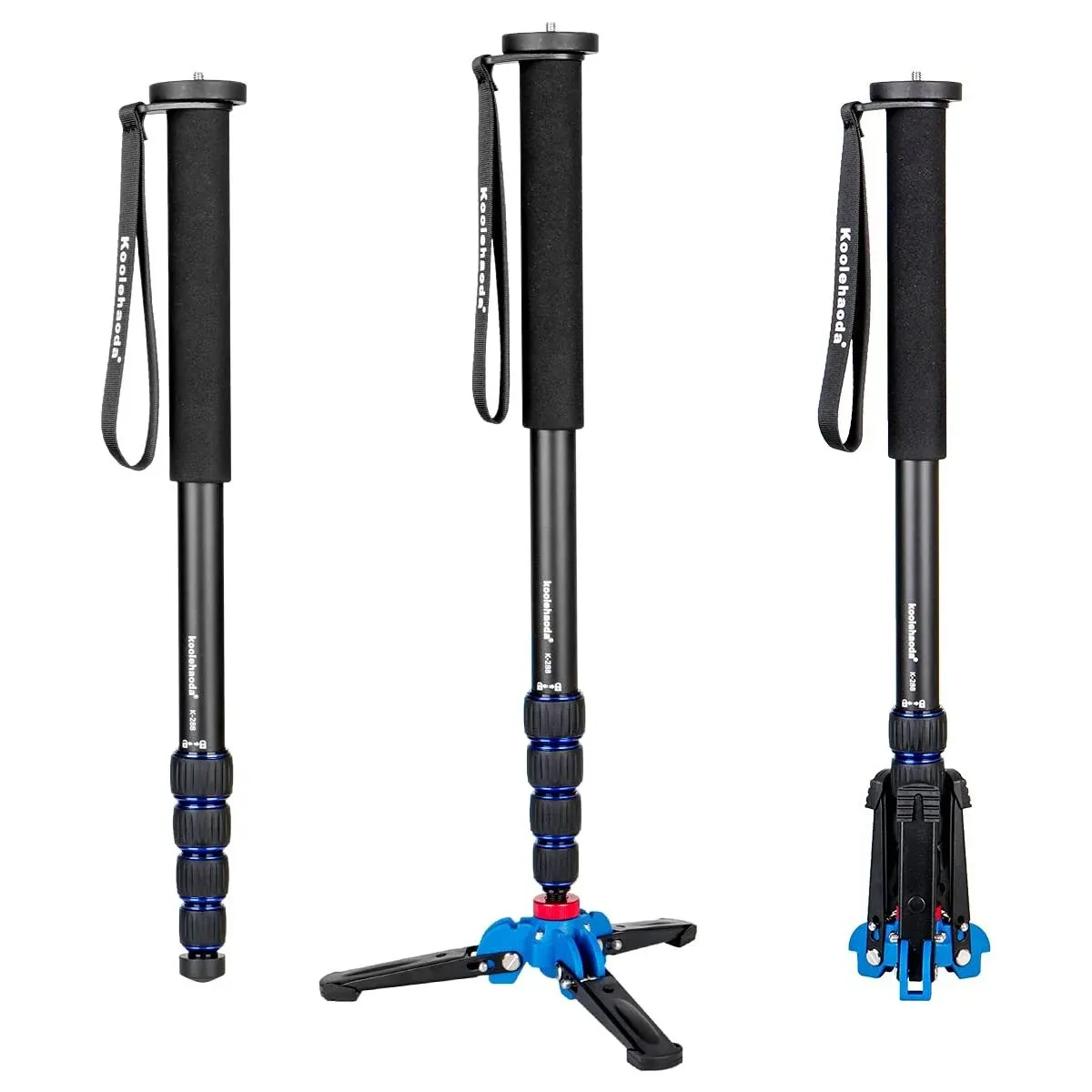 Koolehaoda Professional 65-Inch Camera Aluminium Monopod with Folding Three Feet ...