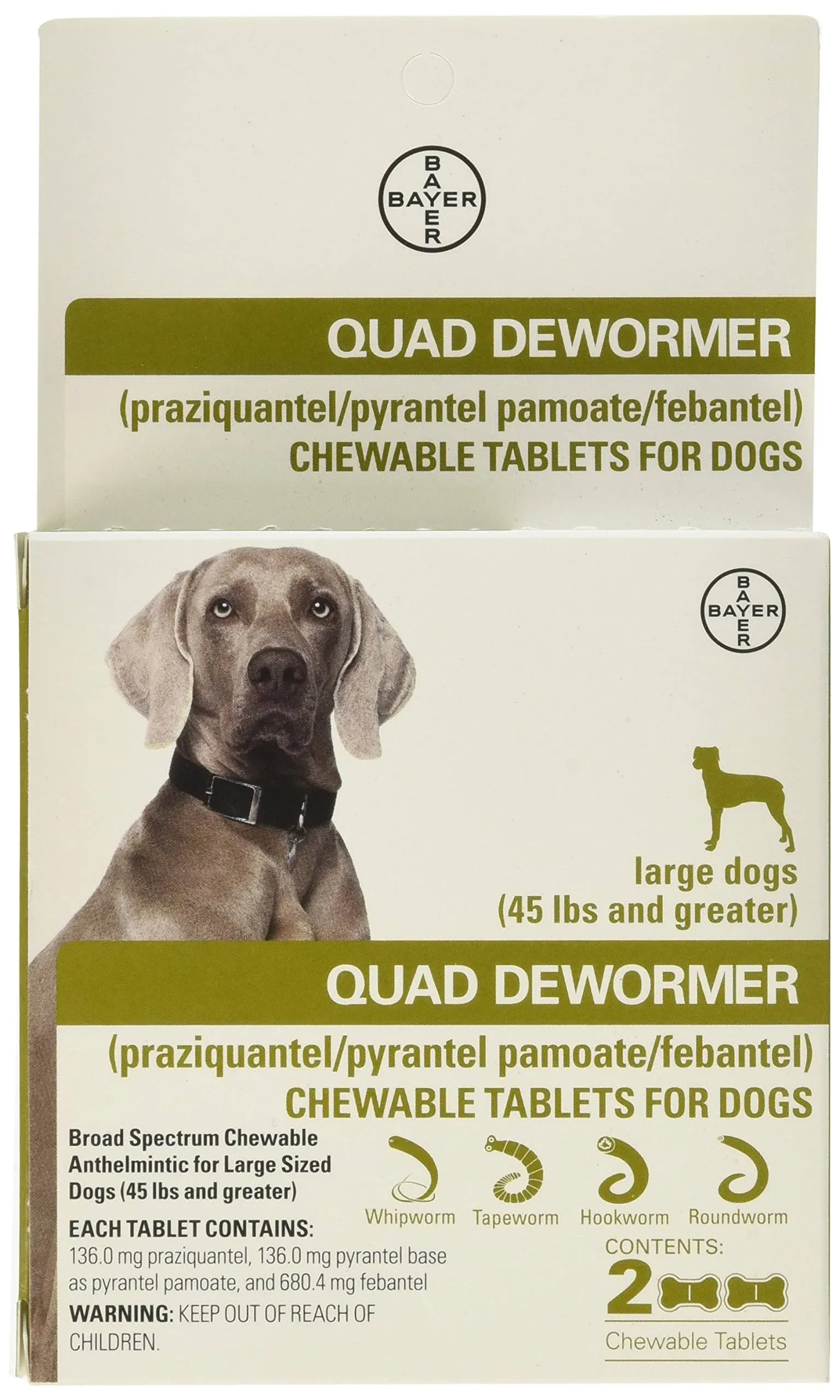 Bayer Animal Health Quad Dewormer for Large Dogs