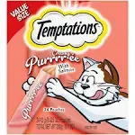 Temptations Creamy Puree with Salmon, Lickable Cat Treats, 0.42 oz Pouches, 24 Count