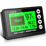 LNEX Portable Battery Monitor with Shunt, 500A Automotive Car Battery Monitor...