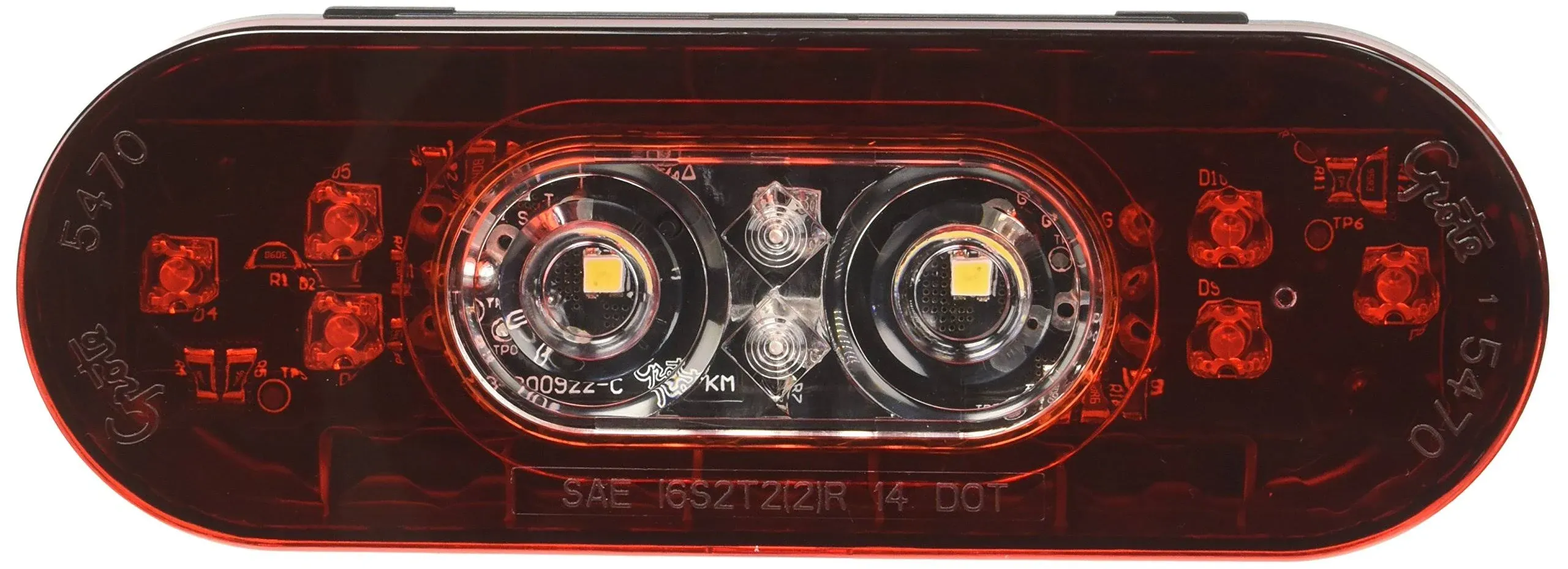 Grote 54672 6" Oval LED Stop Tail Turn Light with Integrated Back-Up