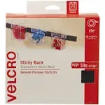 Velcro Sticky-Back Hook and Loop Fasteners in Dispenser, 3/4&#034;X 30Ft. Roll, Black