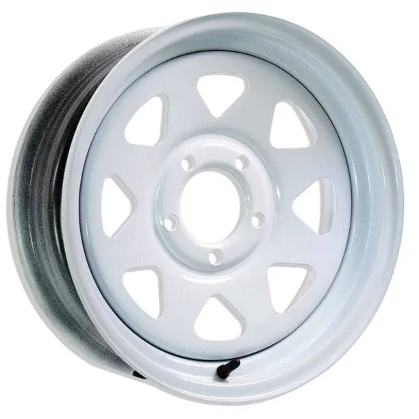 2-Pack Trailer Wheel Rim 15x5 White Spoke SPECIAL 5 LUG ON 5 INCH BOLT PATTERN