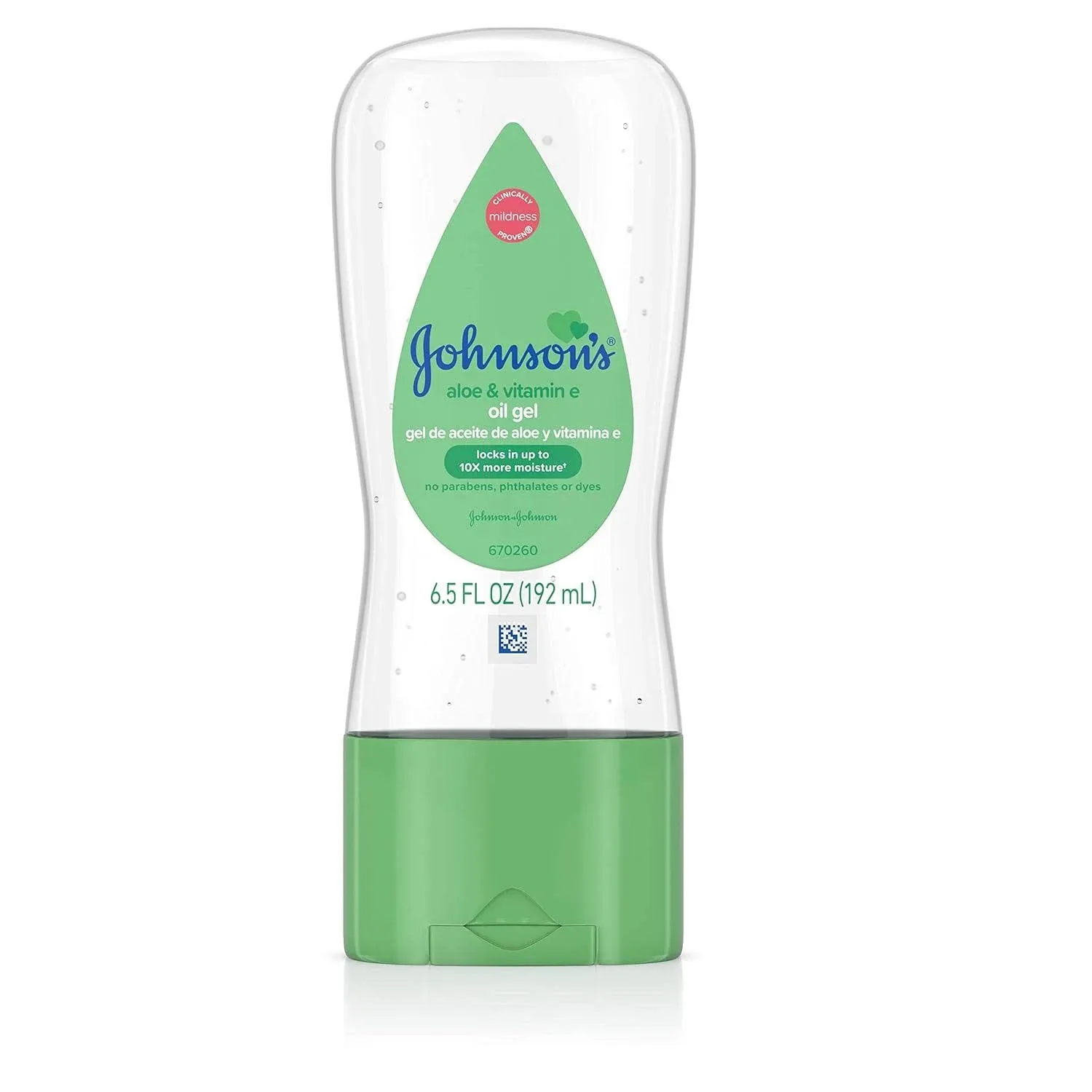 Johnson's Baby Oil Gel with Aloe Vera & Vitamin E, 6.5 fl. oz