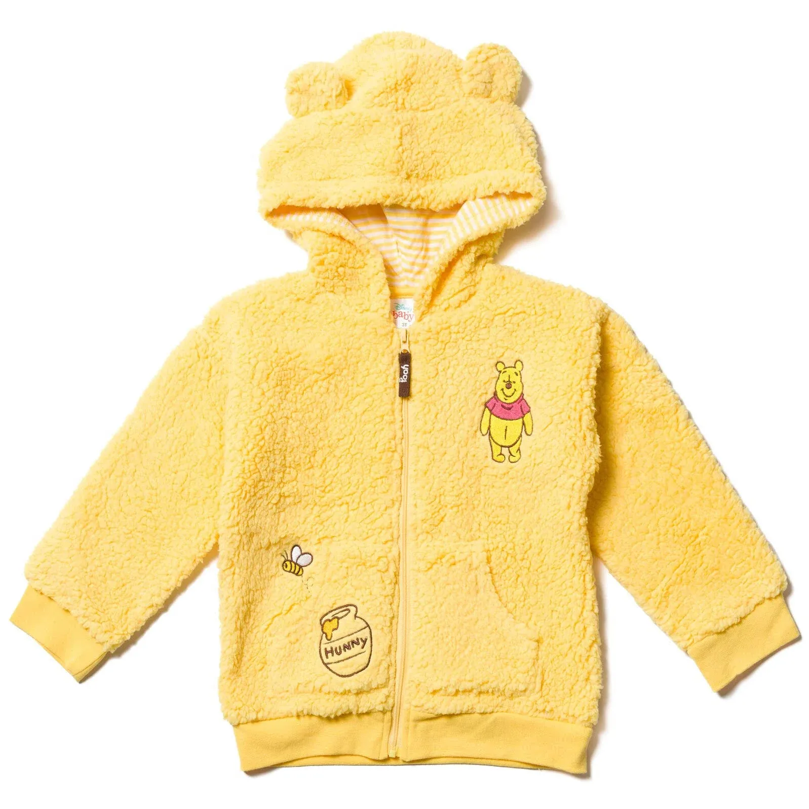 Disney Winnie The Pooh Newborn Baby Boys Zip Up Hoodie Yellow 6-9 Months