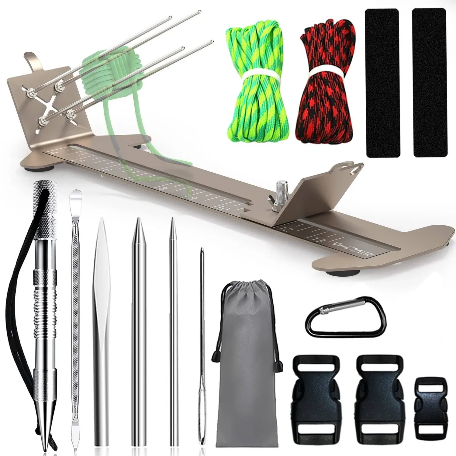 WILDAIR Paracord Bracelet Jig Kit with Knotters Tool Marlin Spike Paracord FID ...