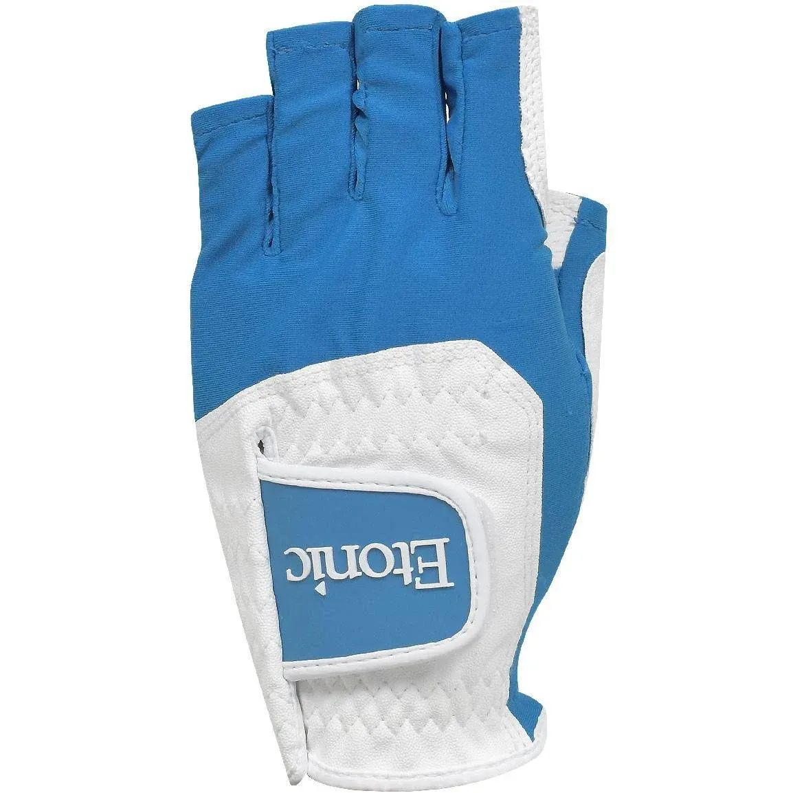 Etonic 06ETNMFHALFLLHOS111WAB01 Ladies Multi Fit Half Finger Glove White & Aqua Blue