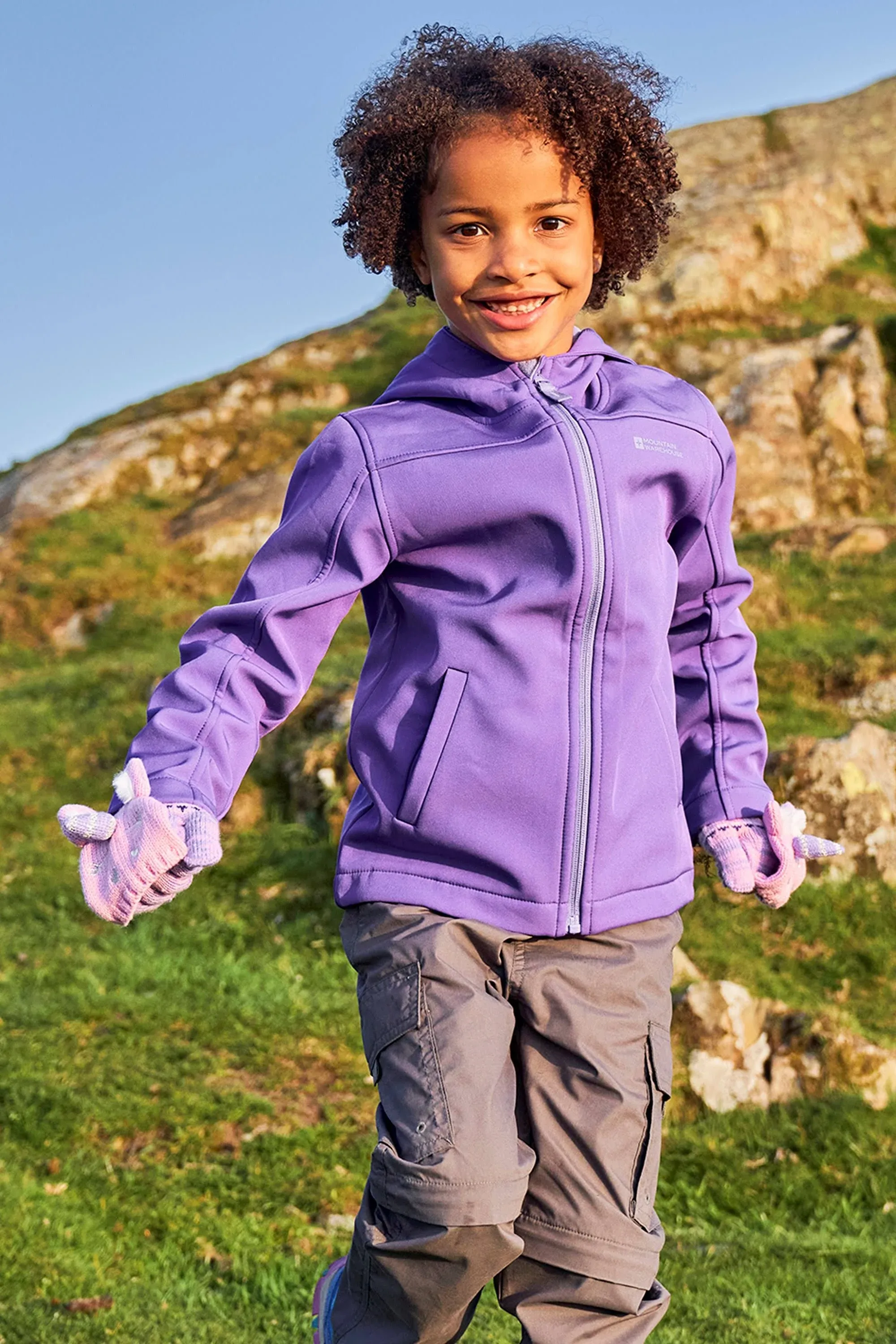 Mountain Warehouse Exodus Kids Softshell Jacket With Hood - Girls Boys Coat