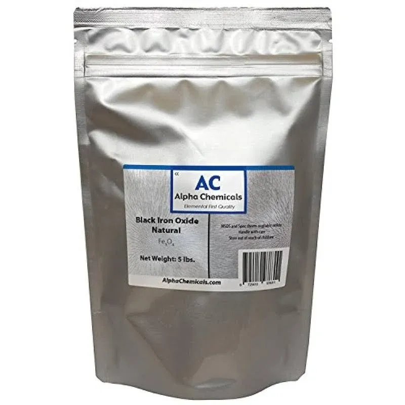 Alpha Chemicals Black Iron Oxide - Fe3O4 - Natural - 5 Pounds 5BFe