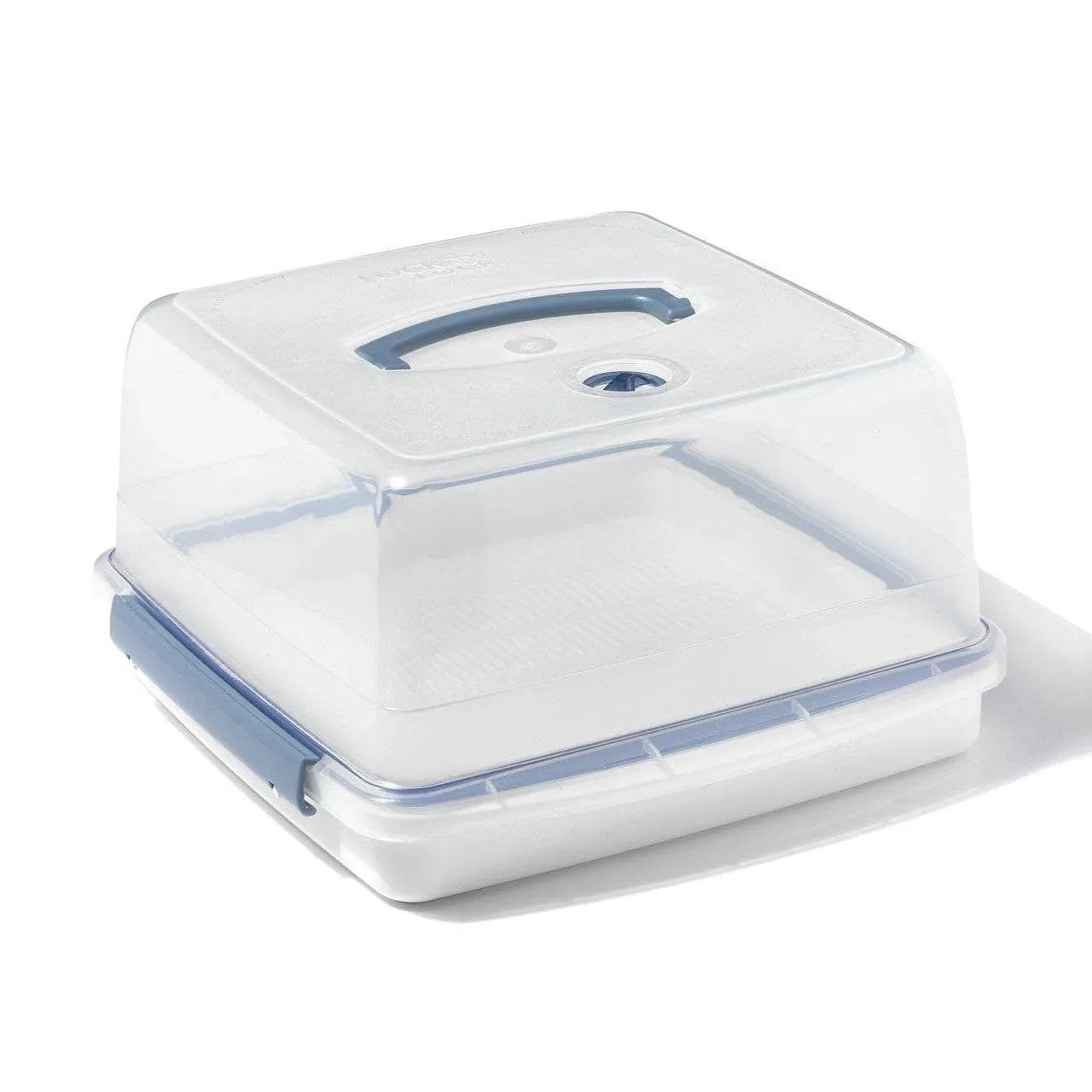 Lock & Lock HLS102 Square Cake Box-Clear/Blue, 12.6 L