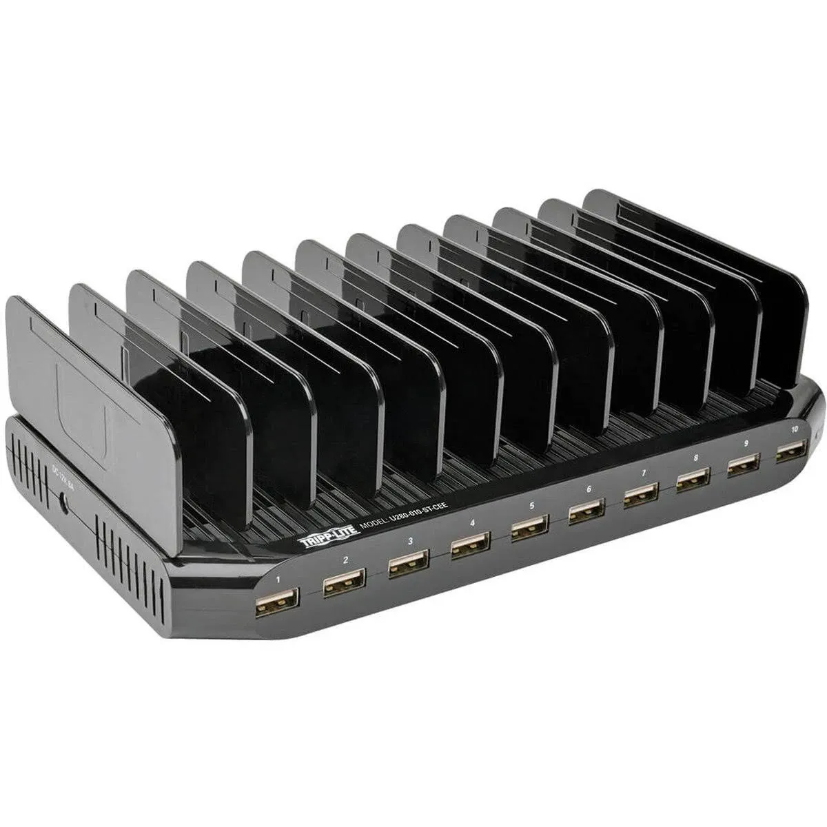 10-Port USB Charging Station with Adjustable Storage, 12V 8A (96W) USB Charger O