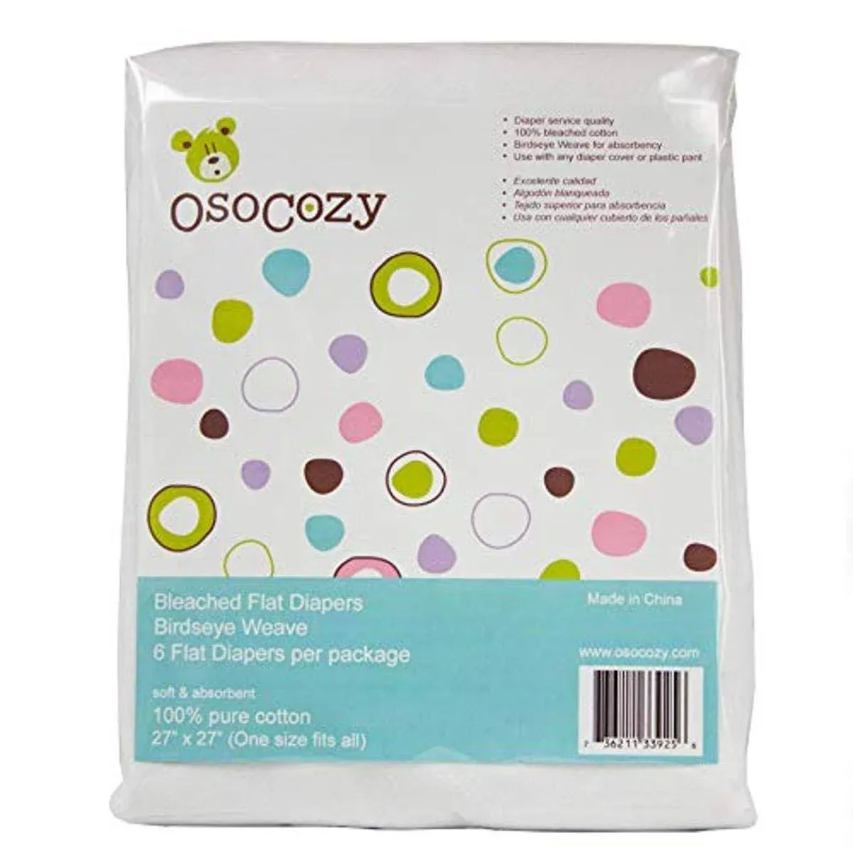 OsoCozy Unbleached Birdseye Flat Cloth Diapers