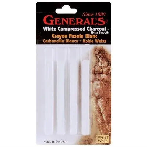 General's Charcoal White Compressed Sticks 4-Count Package