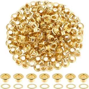 Hilitchi 400pcs 3/20 inch - 4mm Gold Thicken Grommet Eyelets Metal Eyelets with ...