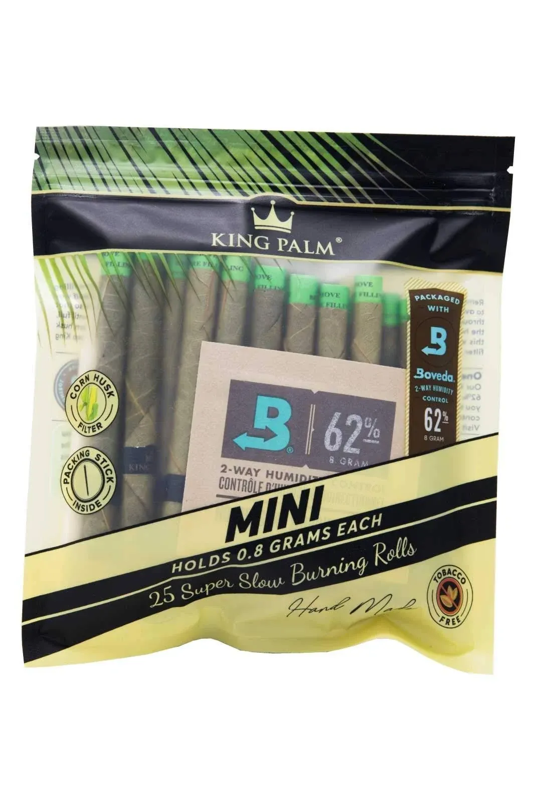 Slim Size Natural Pre Wrap Palm Leafs (1 Pack of 25, 25 Rolls Total) - Pre Ro...