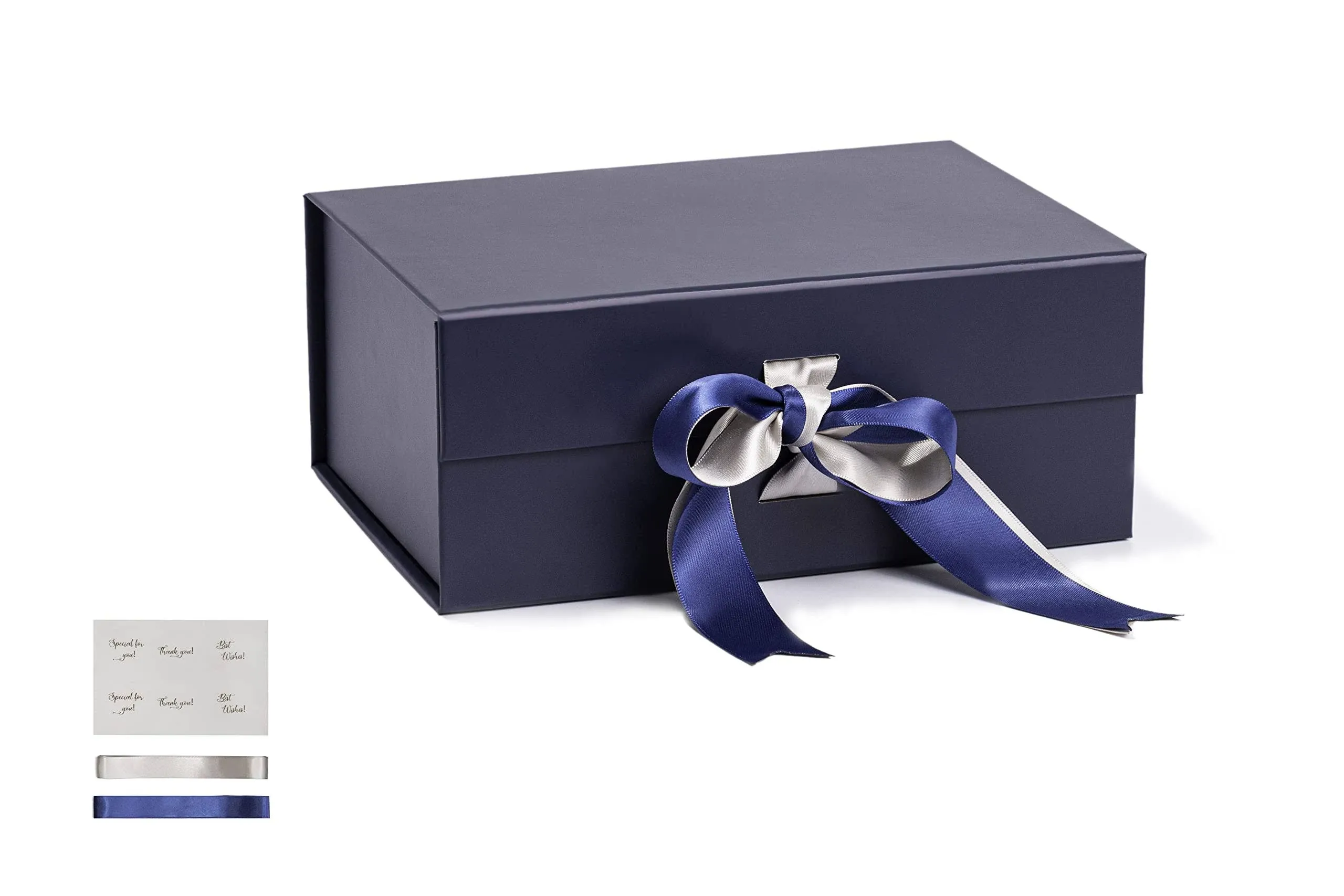 SKETCHGROUP A5 Navy Blue Gift Box with Changeable Ribbon and Magnetic Closure for ...