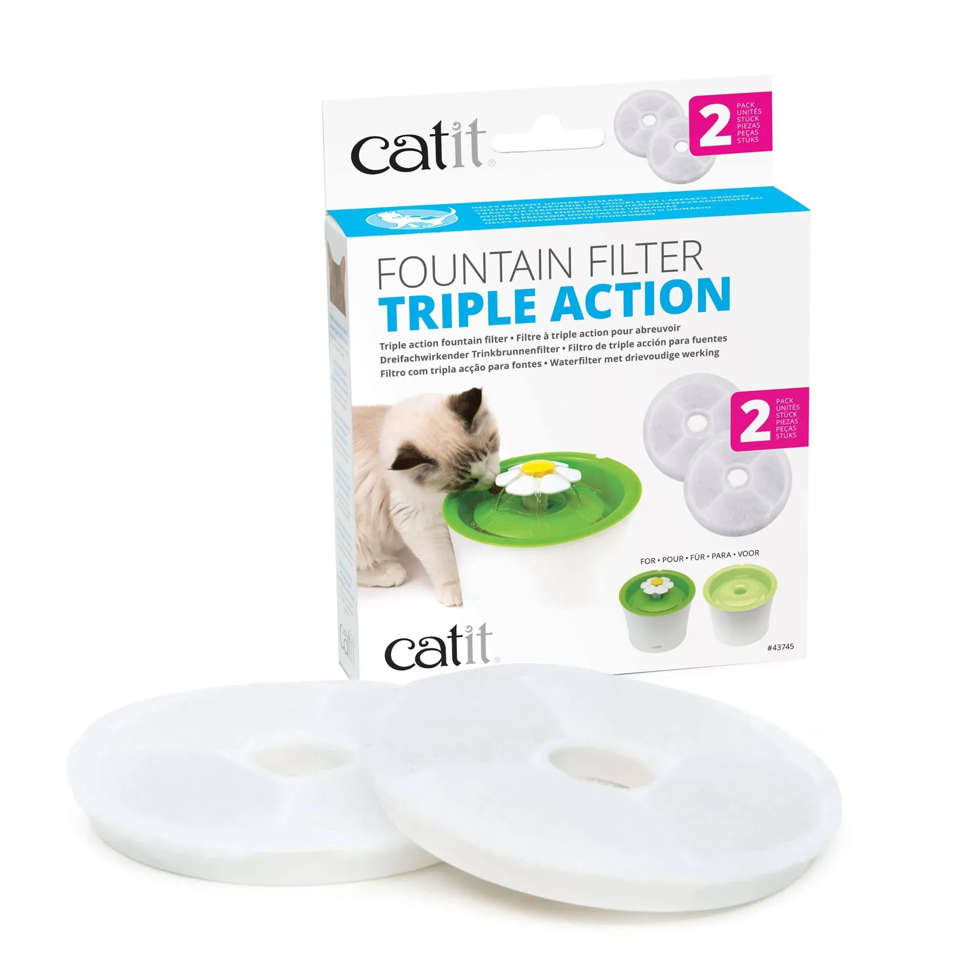 Catit Fountain Filter Triple Action 2 Pack