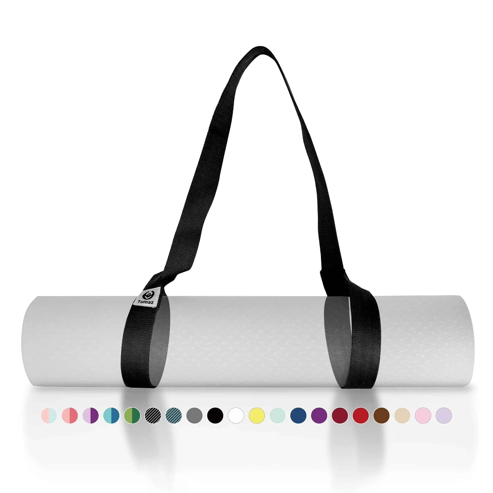 Tumaz Yoga Mat Strap [MAT NOT Included] (2 Sizes) with Extra Thick & Comfy Delicate Texture, Adjustable Yoga Mat Carrier